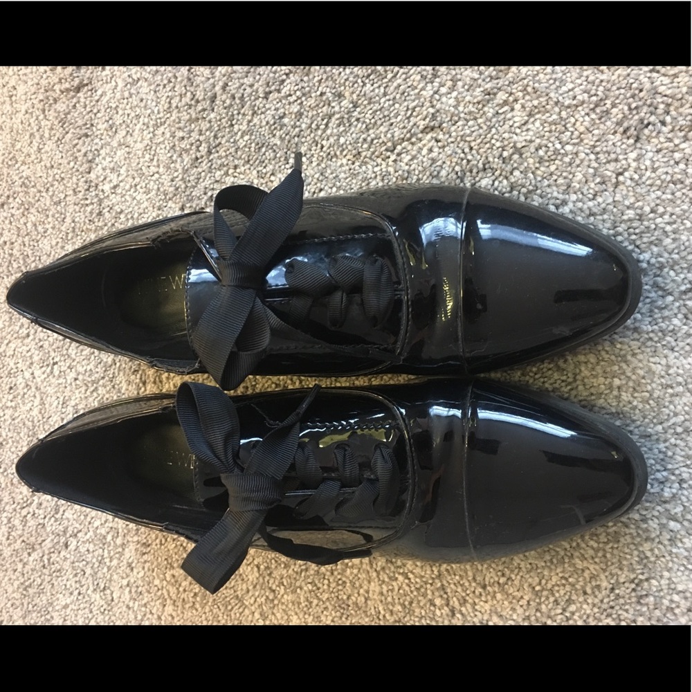 Women’s patent leather black oxfords size: 9